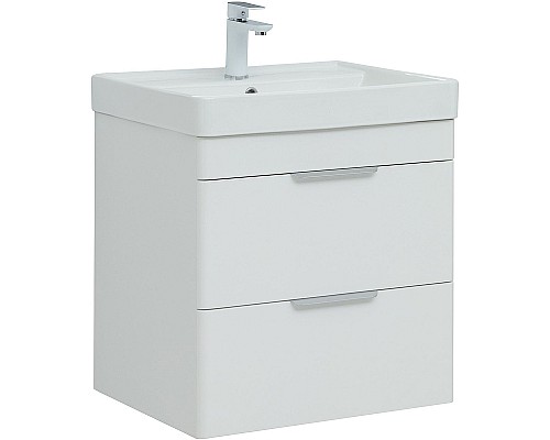 Тумба под раковину Aquanet Ирис new 60 310144 подвесная Белая глянцевая