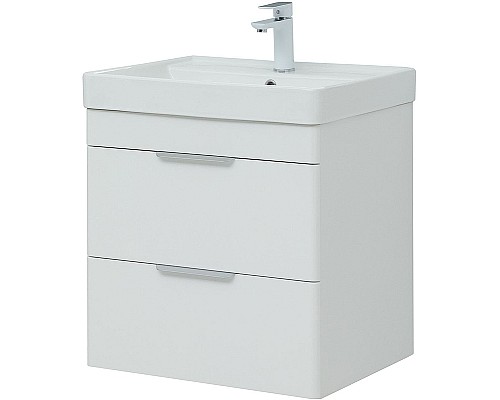 Тумба под раковину Aquanet Ирис new 60 310144 подвесная Белая глянцевая
