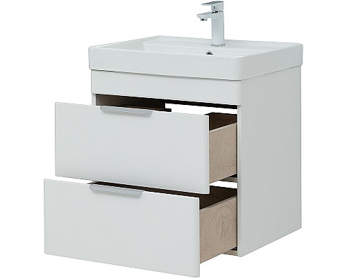 Тумба под раковину Aquanet Ирис new 60 310144 подвесная Белая глянцевая