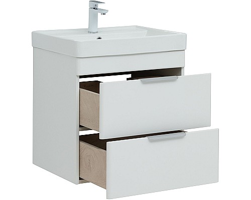 Тумба под раковину Aquanet Ирис new 60 310144 подвесная Белая глянцевая