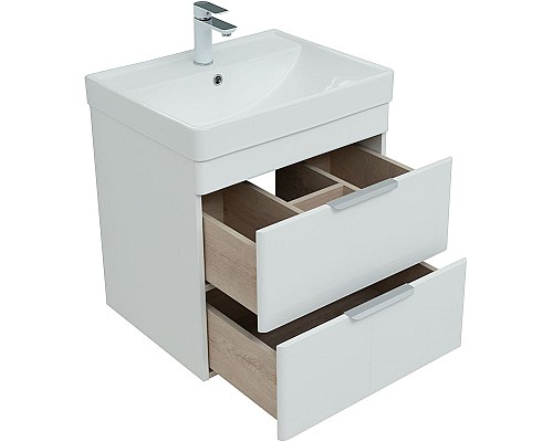 Тумба под раковину Aquanet Ирис new 60 310144 подвесная Белая глянцевая