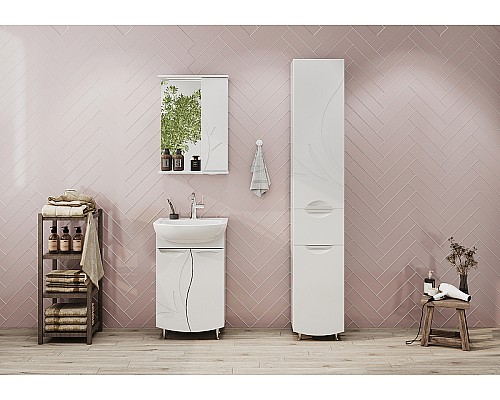 Зеркало со шкафом Volna Adel 50 R zsADEL50.R-01 с подсветкой Белое