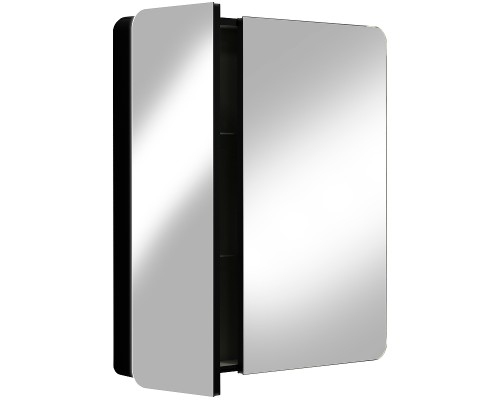 Зеркальный шкаф Reflection Black 760х850 RF2002BL с подсветкой Черный матовый