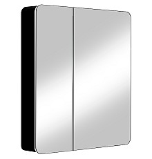 Зеркальный шкаф Reflection Black 760х850 RF2002BL с подсветкой Черный матовый