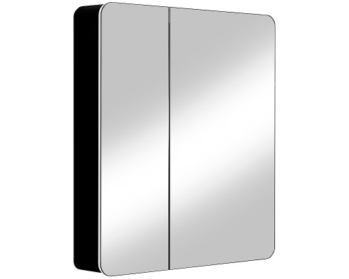 Зеркальный шкаф Reflection Black 760х850 RF2002BL с подсветкой Черный матовый