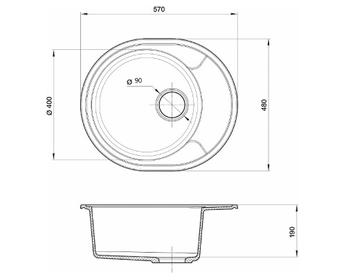 Кухонная мойка Reflection Allonge 57 RF0658WH Белая