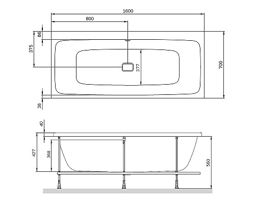 Акриловая ванна AM.PM Func 160х70 W84A-160-070W-A без гидромассажа