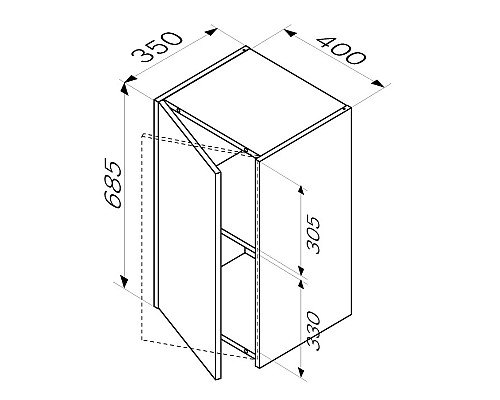 Подвесной шкаф AM.PM Func 40 M8FCH0402OF Дуб крафт