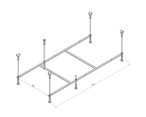 Каркас для ванны AM.PM Func 170x80 W84A-170-080W-R Серый