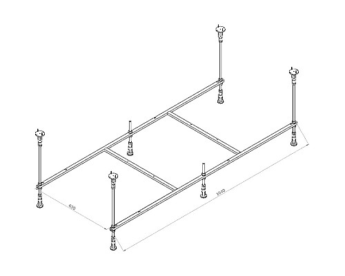 Каркас для ванны AM.PM X-Joy 170x75 W94A-170-075W-R Серый Каркас для ванны AM.PM X-Joy 170x75 W94A-170-075W-R Серый