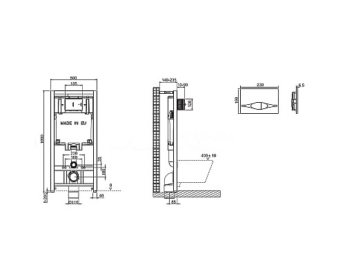 Инсталляция Jacob Delafon E21822-CP для унитаза с клавишей смыва Хром