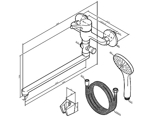 Смеситель для ванны AM.PM X-Joy F85B90100 универсальный Хром