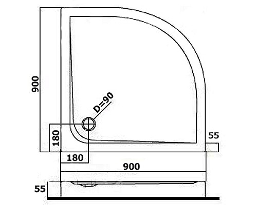 Акриловый поддон для душа AM.PM Spirit 90x90 W7AT-GSRO-090WD Белый