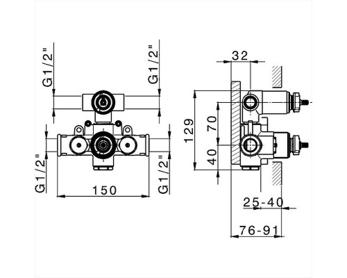 Скрытая часть для смесителя Cisal ZA01810104 G 1/2