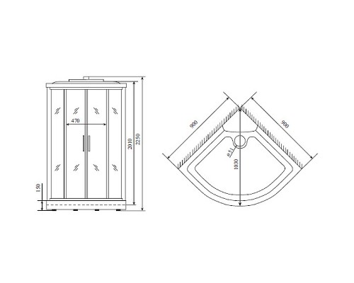 Душевая кабина Timo Standart 90x90 без гидромассажа