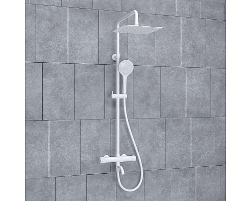 Душевая система WasserKRAFT A188.254.155.WM Thermo с термостатом Белая матовая