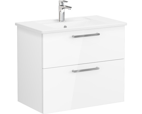 Тумба с раковиной Vitra Root 80 подвесная Белая глянцевая