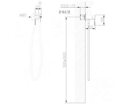 Гигиенический душ со смесителем Abber Wasser Kreis AF8125RG Розовое золото