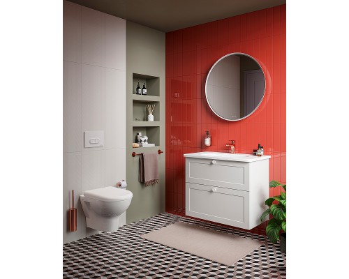 Комплект унитаза с инсталляцией Vitra Zentrum L-box 9012B003-7206 с сиденьем Микролифт и клавишей смыва Хром глянцевый