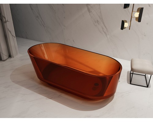 Ванна из полиэфирной смолы Abber Kristall 170х80 AT9706Opal Коричневая без гидромассажа