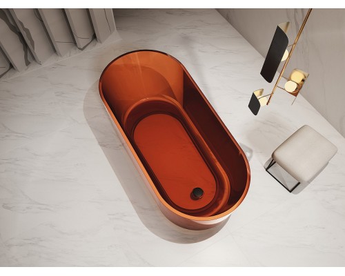 Ванна из полиэфирной смолы Abber Kristall 170х80 AT9706Opal Коричневая без гидромассажа