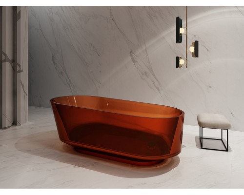 Ванна из полиэфирной смолы Abber Kristall 170х80 AT9706Opal Коричневая без гидромассажа