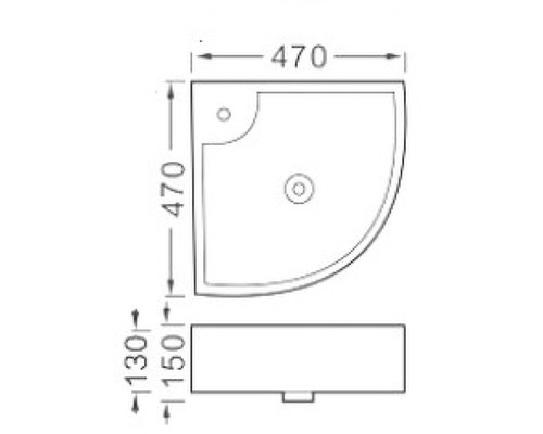 Раковина Aquatek 47 AQ5166B-00 угловая Белая
