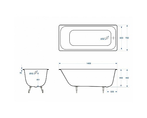 Чугунная ванна Delice Aurora 140x70 DLR230617R-AS с отверстиями под ручки с антискользящим покрытием Чугунная ванна Delice Aurora 140x70 DLR230617R-AS с отверстиями под ручки с антискользящим покрытием