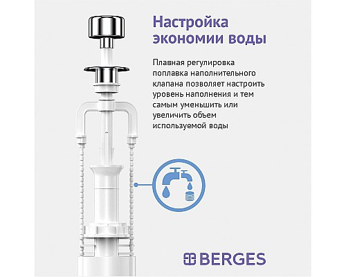 Сливная арматура Berges Eko 02 030202 с боковой подводкой Сливная арматура Berges Eko 02 030202 с боковой подводкой