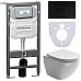 Комплект унитаза с инсталляцией Ceramicanova Metropol CN4002_1001B_1000 с сиденьем Микролифт и Черной матовой клавишей смыва
