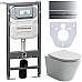 Комплект унитаза с инсталляцией Ceramicanova Balearica CN6000_1002M_1000 с сиденьем Микролифт и клавишей смыва Хром матовый