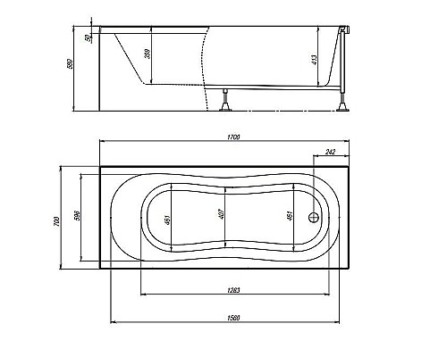 Акриловая ванна Timo Inka 170x70 INKA1770 без гидромассажа
