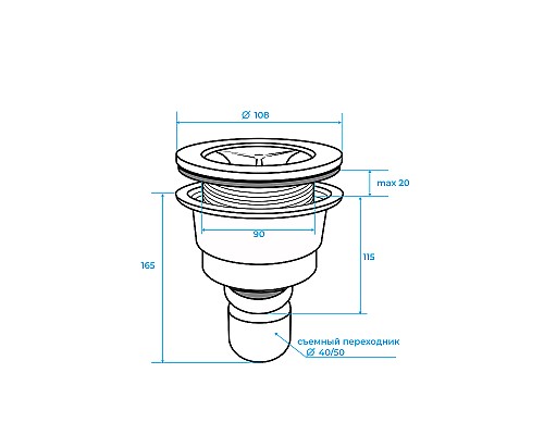 Сифон для душевого поддона RGW S-020 502402000-01 Хром