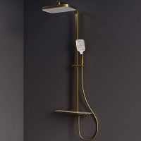 Душевая система RGW Shower Panels SP-34G 51140134-06 с термостатом Золото браш