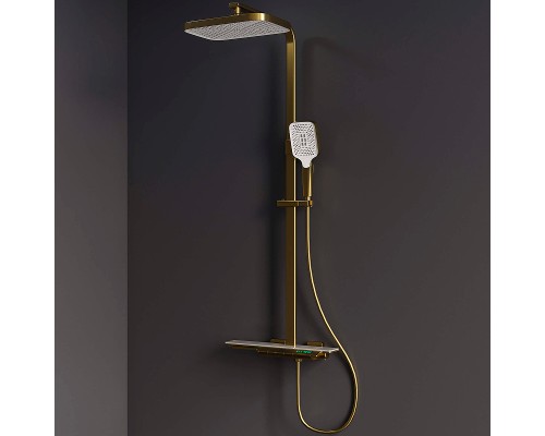 Душевая система RGW Shower Panels SP-34G 51140134-06 с термостатом Золото браш