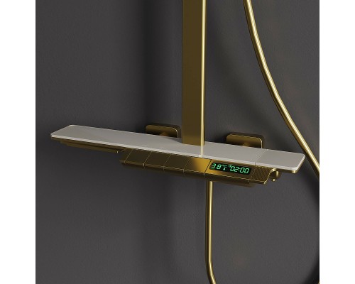 Душевая система RGW Shower Panels SP-34G 51140134-06 с термостатом Золото браш