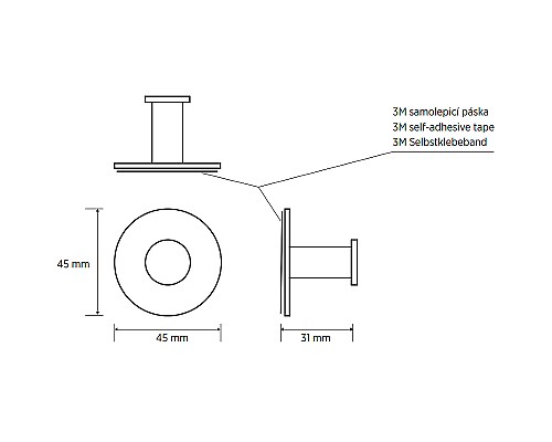Крючок Bemeta Easy 163106365 Нержавеющая сталь матовая