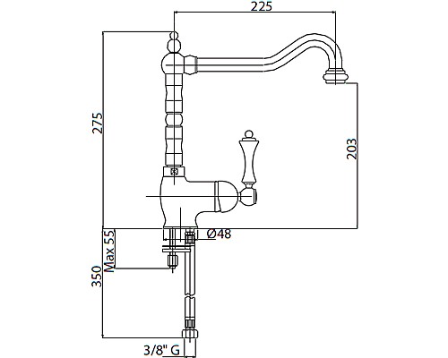 Смеситель для кухни Cezares Margot MARGOT-LLM2-01-N Хром