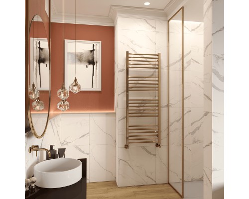 Водяной полотенцесушитель Terminus Сицилия П12 500х800 4670078530790 Хром, нижнее подключение, G 1/2" ВР, с комплектом вентилей