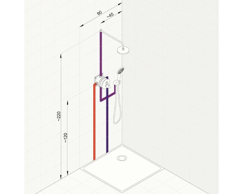 Душевая система Kludi Zenta 388320545 с термостатом Хром