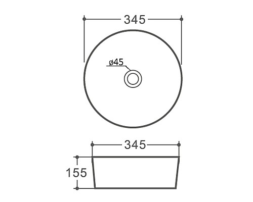 Раковина-чаша Orange 35 B07-345W Белая глянцевая