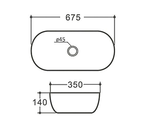 Раковина-чаша Orange 68 B07-675W Белая глянцевая
