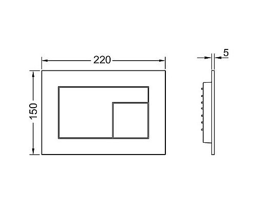 Клавиша смыва Tece Velvet 9240731 для унитаза Антрацит
