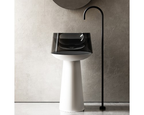 Раковина Abber Kristall 50 AT2706White-Onyx Белая Черная