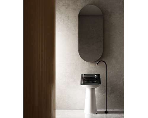 Раковина Abber Kristall 50 AT2706White-Onyx Белая Черная