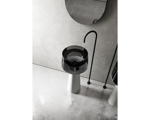 Раковина Abber Kristall 50 AT2706White-Onyx Белая Черная