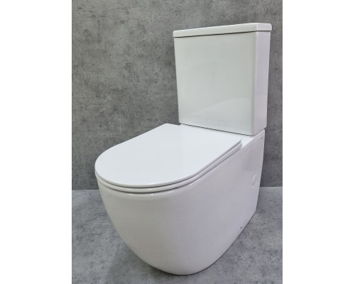 Унитаз компакт CeramaLux TR2176 Белый глянцевый с бачком и сиденьем Микролифт