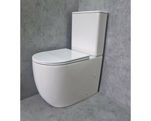Унитаз компакт CeramaLux TR2176 Белый глянцевый с бачком и сиденьем Микролифт