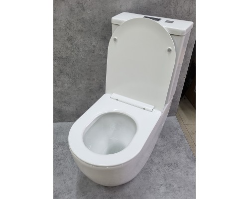 Унитаз компакт CeramaLux TR2176 Белый глянцевый с бачком и сиденьем Микролифт