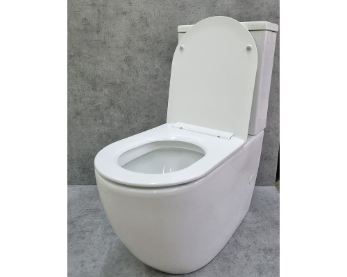 Унитаз компакт CeramaLux TR2176 Белый глянцевый с бачком и сиденьем Микролифт